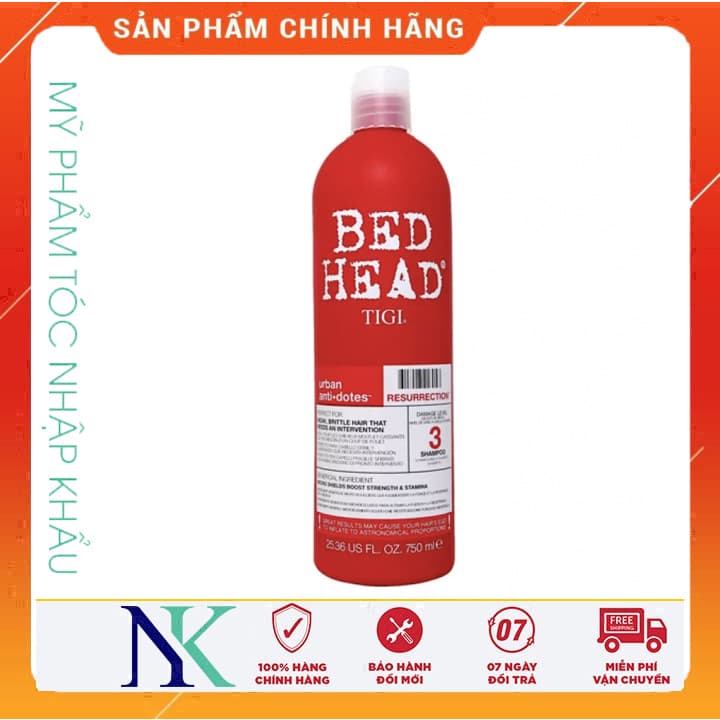 [HCM]Dầu Gội Tái Sinh Tigi Số 3 Bed Head Urban Antidotes Resurrection 750Ml