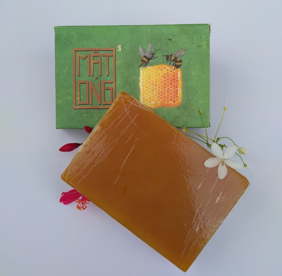 Xà bông Nghệ mật ong  Phấn hoa Sinh Dược 100% Organic  - dưỡng da giảm thâm ngừa mụn