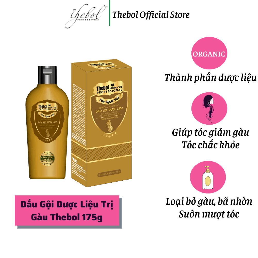 [HCM]Dầu gội giảm gàu mượt tóc chiết xuất từ dược liệu sạch Thebol vạn người mê 175g