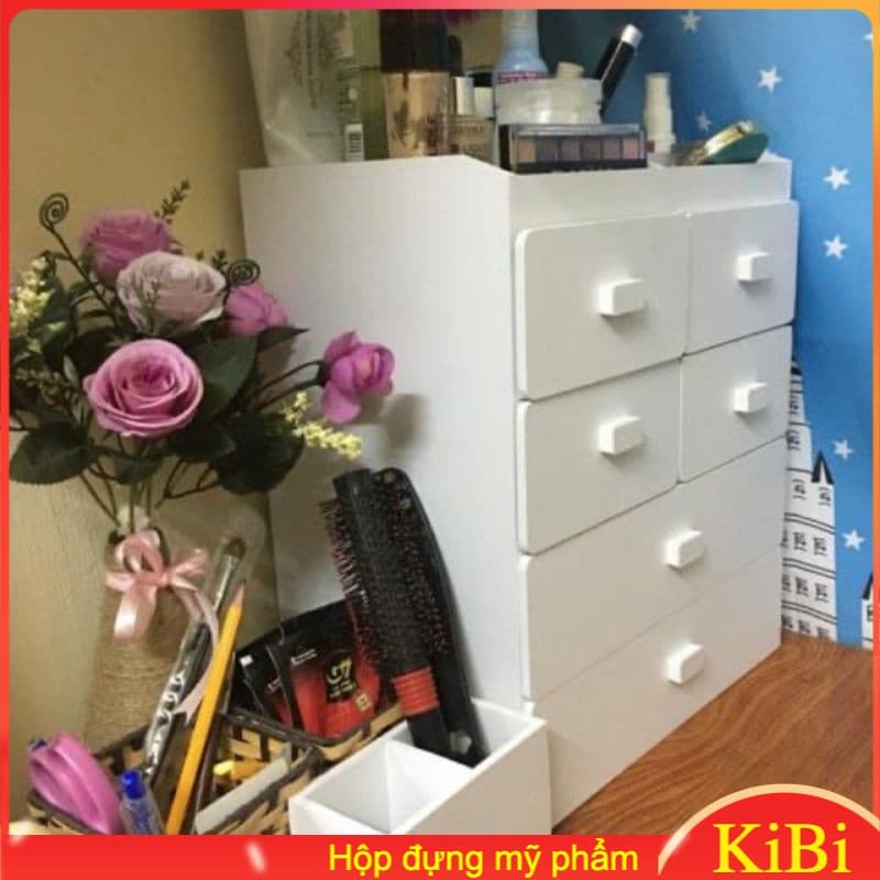 [HCM]Tủ mỹ phẩm 5 tầng trắng kệ mỹ phẩm tiện dụng khay son trắng kệ nước hoa chất lượng