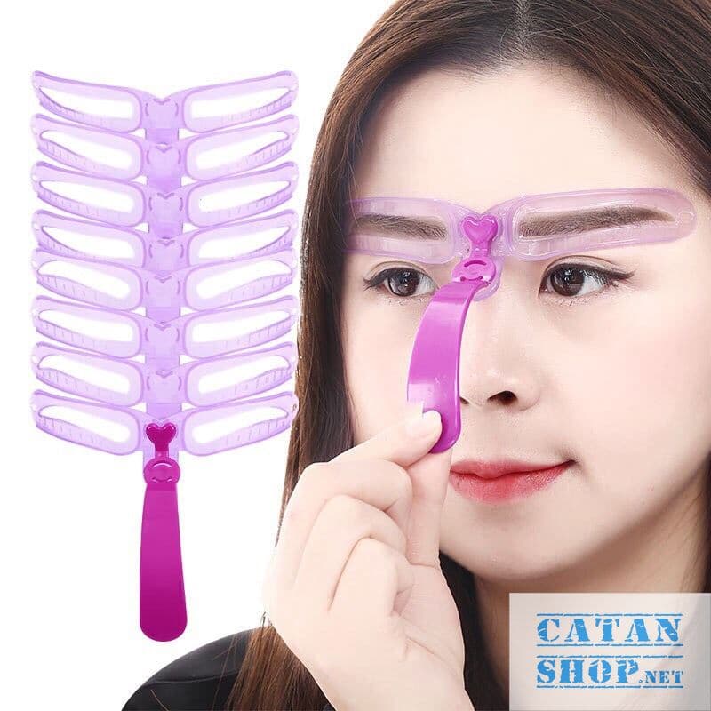 [HCM]Dụng cụ trang điểm bộ 4 kiểu hoặc 8 kiểu Khuôn kẻ chân mày đẹp khung kẻ định hình chân mày cầm tay tiện lợi GD340-CMcamtay