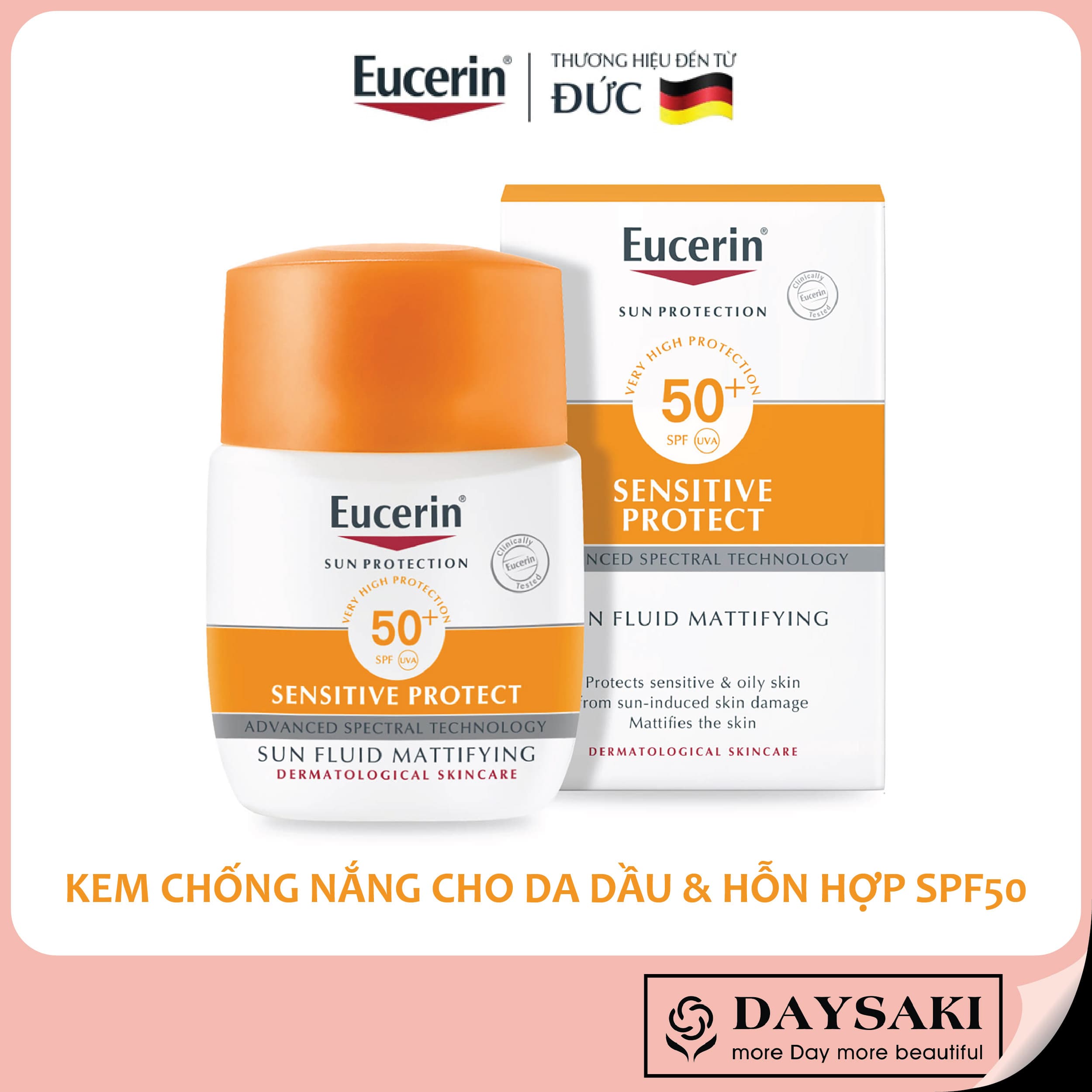 [HCM]Eucerin Kem Chống Nắng Sensitive Protect Sun Mattifying Fluid SPF50+ 50ml
