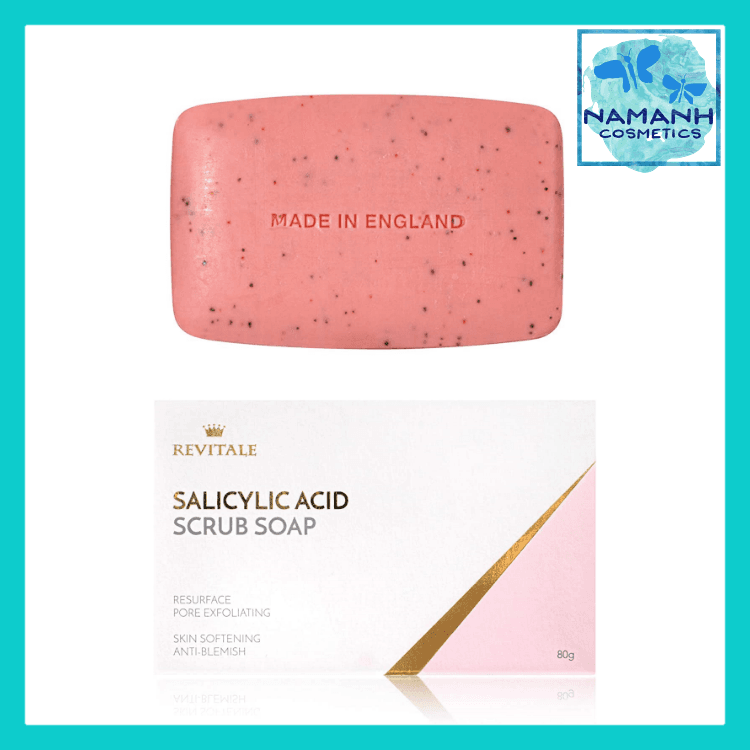 Xà bông cục tẩy da chết cho da mụn làm mềm da Revitale Salicylic Acid Scrub Soap Pore Exfoliating Softening Skin Anti-Blemish 80g