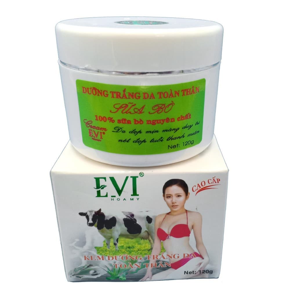 Kem dưỡng trắng da toàn thân E-VI tinh chất sữa bò (120g)