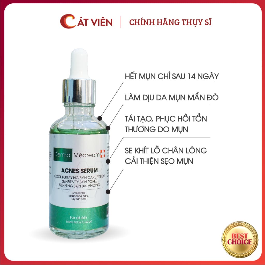 Serum giảm mụn Acnes Derma Medream hết mụn trứng cá mụn đầu đen mụn cám giảm thâm mụn se khít lỗ chân lông - 50ml
