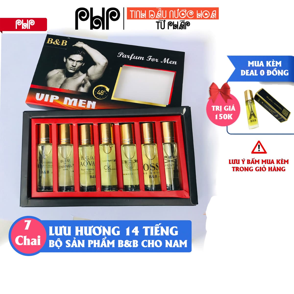 [Lưu hương 16 tiếng] Bộ 7 chai tinh dầu nước hoa Nam BB hàng cao cấp dạng lăn 12ml