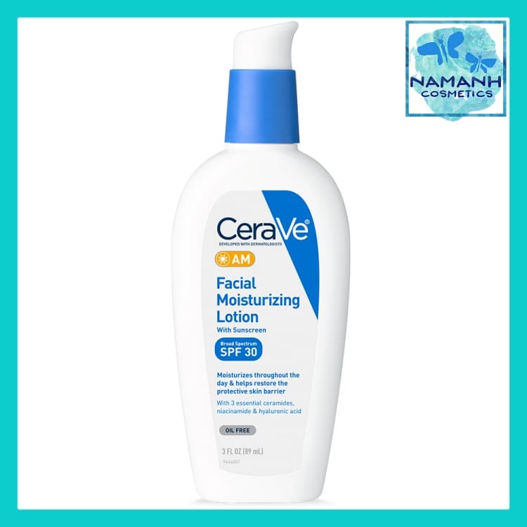 Kem dưỡng ẩm cả ngày CeraVe Facial Moisturizing Lotion AM SPF 30 với ceramides niacinamide và hyaluronic acid 89ml