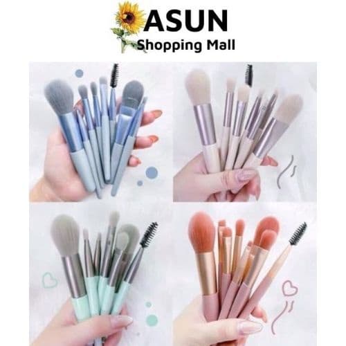 [HCM]Bộ Cọ Gốm 8 Cây Trang Điểm Tặng Kèm Túi Zip Vintage Tiện Lợi (giao màu ngẫu nhiên)