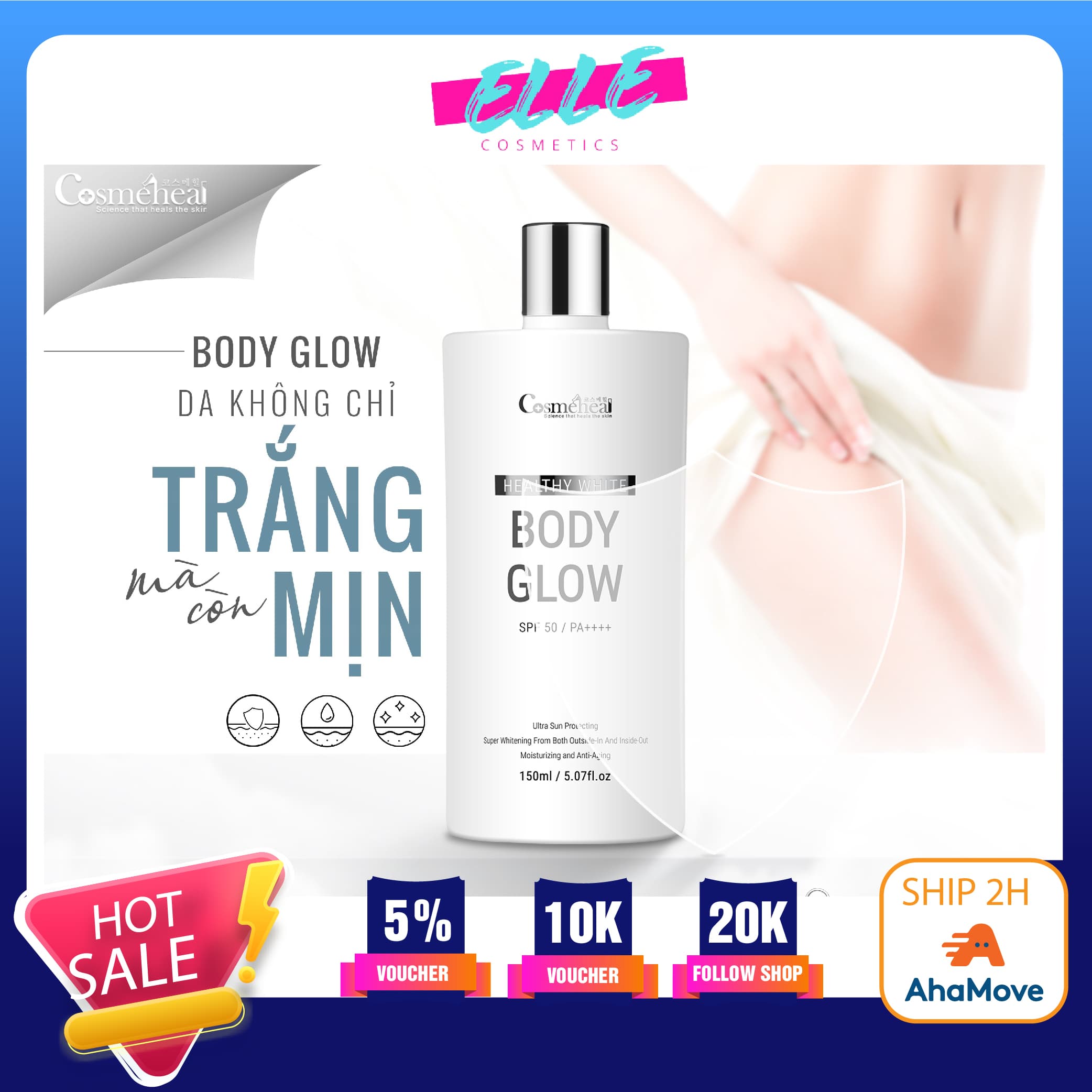 [HCM]Serum dưỡng trắng sáng Da Toàn Thân COSMEHEAL Healthy White Body Glow