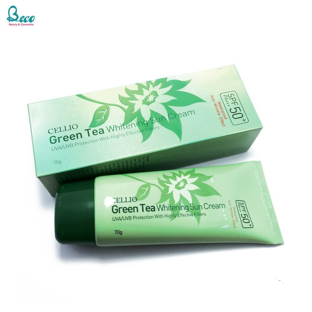 Kem Chống Nắng Cellio SPF 50+ PA+++ Xanh lá cây