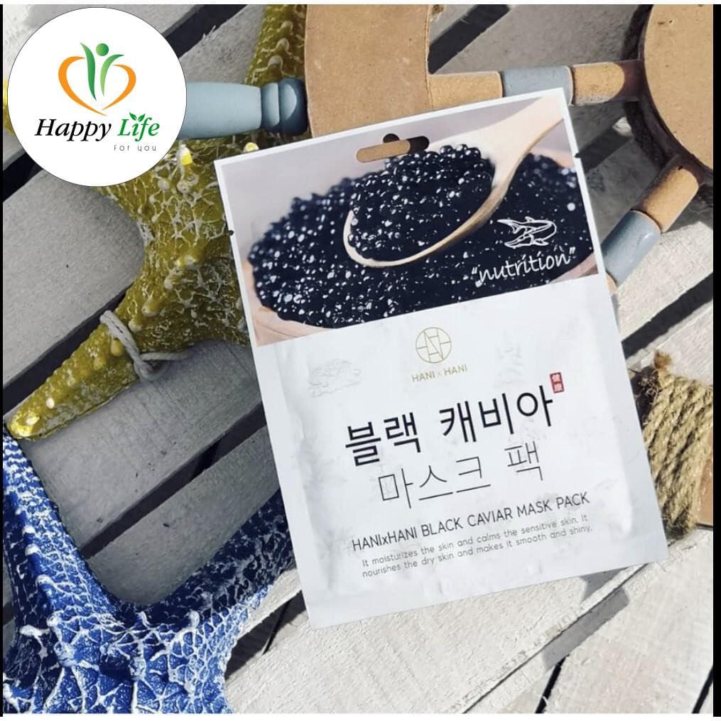[HCM]Mặt Nạ Dưỡng Ẩm Đàn Hồi Tinh Chất Trứng Cá Đen Hani x Hani / Hani x Hani Black Caviar Mask Pack
