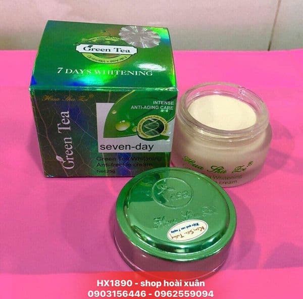[HCM]Kem sâm Green Tea HuashuLi Seven day dưỡng Da nám chống nắng - kem trà xanh - kem hua shu li - HX1890