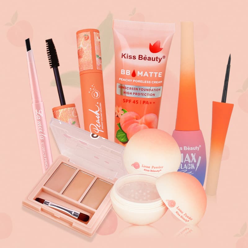 [HCM]【Kiss Belle Shop】Bộ trang điểm mắt cá nhân KISS BEAUTY-6 món (Kem BB + Kem che khuyết điểm 3 màu + Phấn Phủ trang điểm bột+Chì kẻ mày + Kẻ mắt + Mascara)