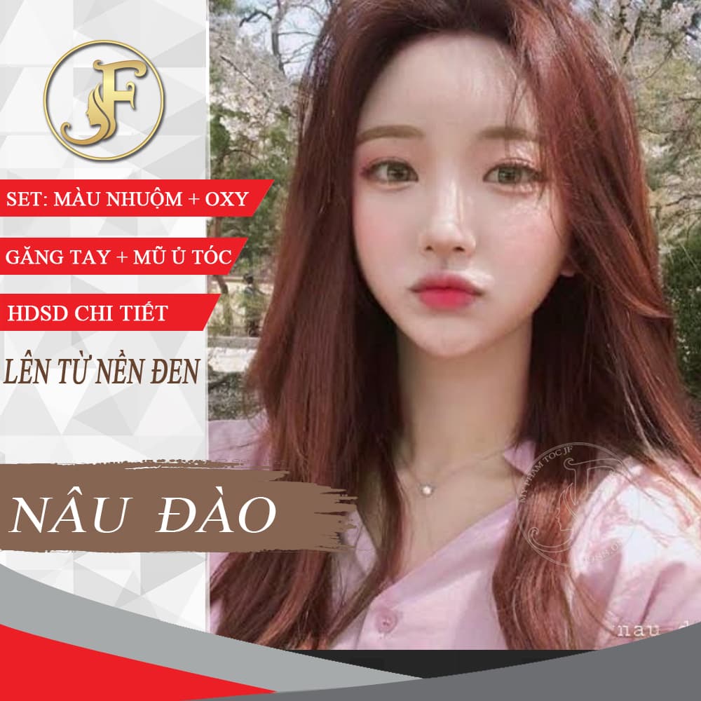 [HCM]tuýp kem nhuộm tóc màu nâu đào- Tặng oxy