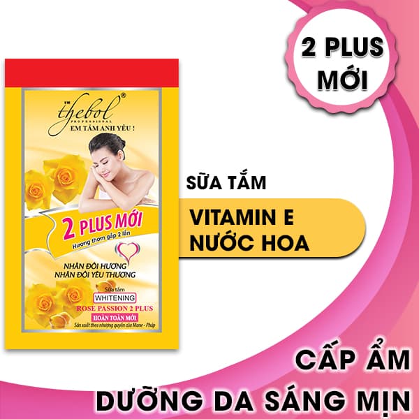 [HCM]Sữa Tắm Trắng Da Dưỡng Ẩm Thảo Dược Vitamin E Nước Hoa 2 Plus TheBol  10gói /dây