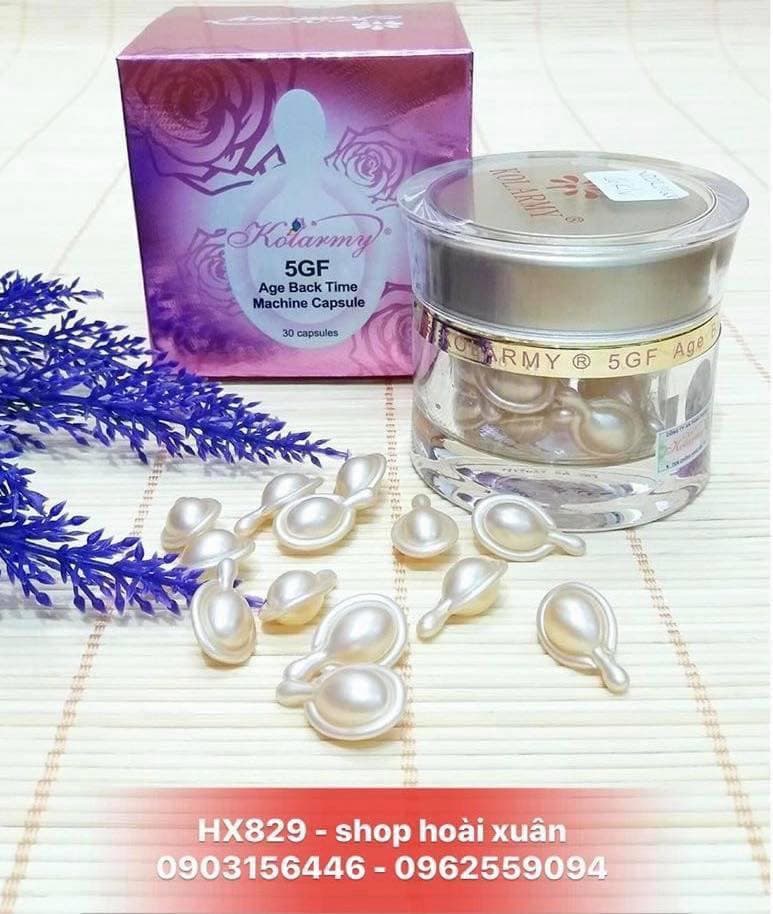 [HCM]Tinh chất serum dạng viên nang dưỡng da tái tạo và ngăn ngừa lão hoá da 5 IN 1 Kolarmy  5GF hoa hồng -  HX829