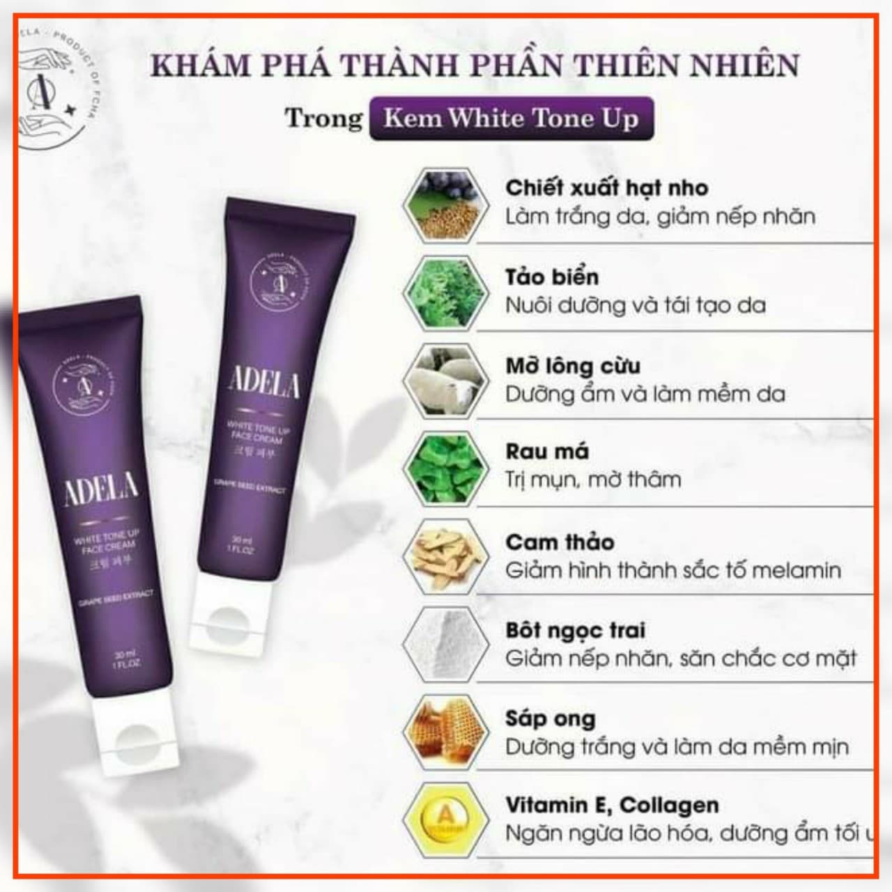 Adela - Combo 3 Kem dưỡng da chống nắng Adela