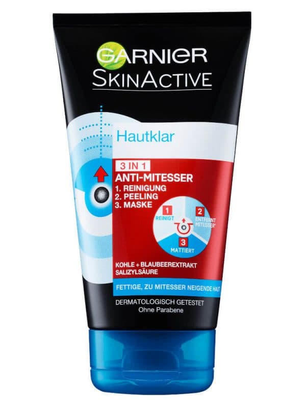 Sữa Rửa Mặt Garnier Hautklar 3in1 Anti Mitesser Giảm Mụn Đầu Đen 150 ml