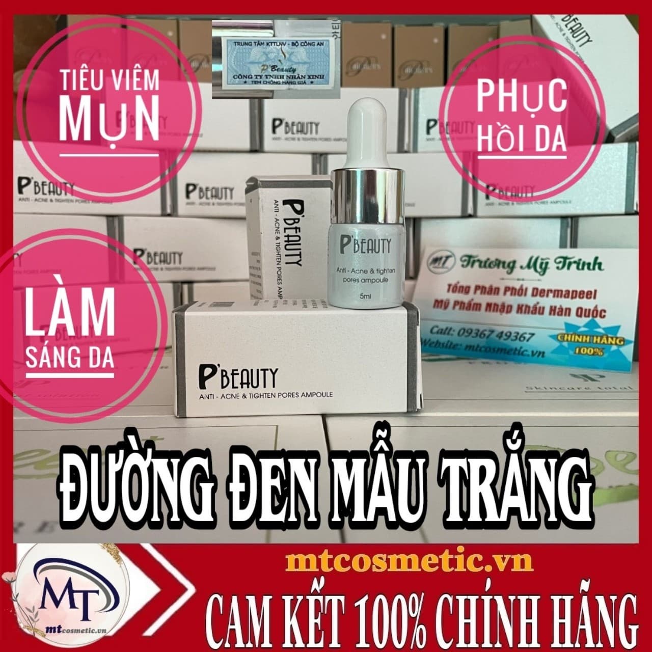 Serum đường đen Anti Acne Ampoule 5ml Serum giảm mụn ẩn viêm sưng PBeauty Hàn Quốc [đường đen MẪU TRẮNG]