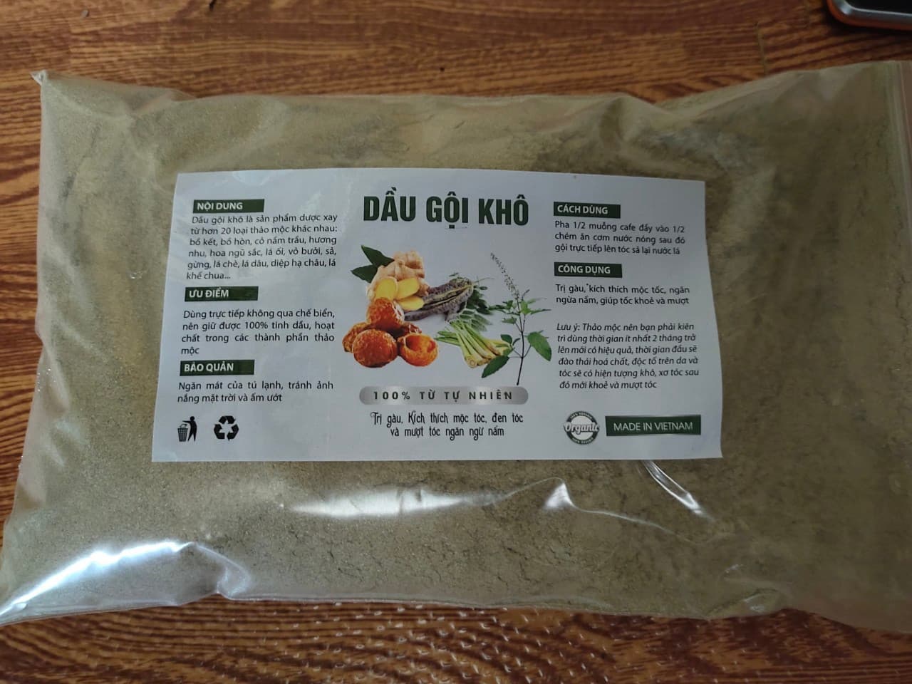 dầu gội thảo mộc khô 500gam