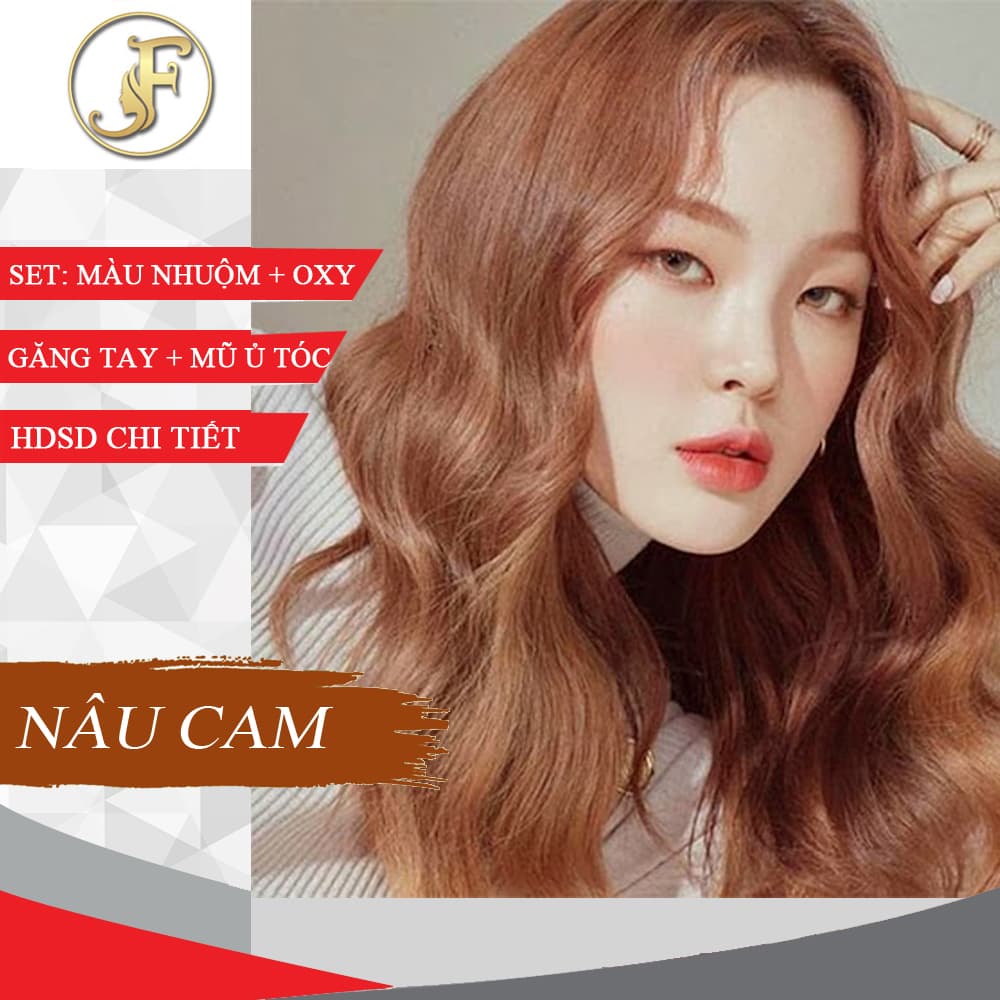 [HCM]Thuốc nhuộm tóc màu NÂU CAM  - Lên Từ Nền Đen - KHÔNG TẨY- tặng kèm oxy