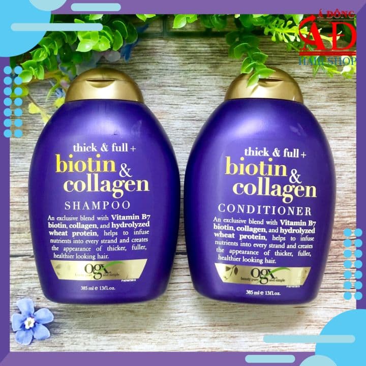 [Chính hãng] [KM] Bộ dầu gội xả Biotin Collagen OGX Mỹ 385ml chống rụng kích thích mọc tóc