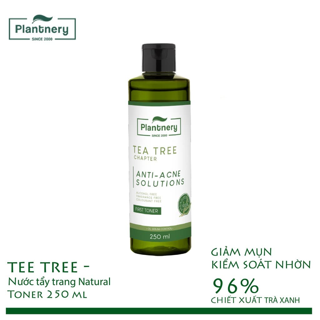 Plantnery Tea Tree Toner 250 ml Nước Hoa Hồng kiểm soát dầu se khít lỗ chân lông tạm biệt với các vấn đề nhờn & mụn