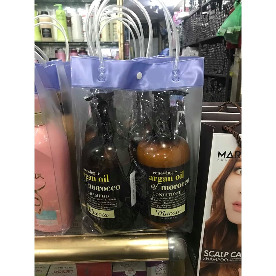 Dầu gội xả Collagen Biotin Argan Oil Mucota 800ml x 2