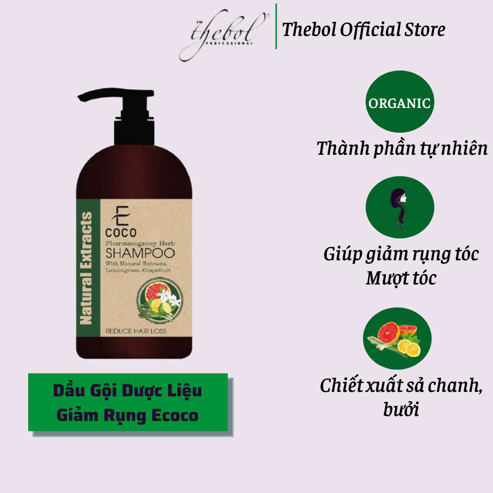[HCM]Dầu gội dược liệu giảm rụng tóc Ecoco với chiết xuất sả chanh bưởi