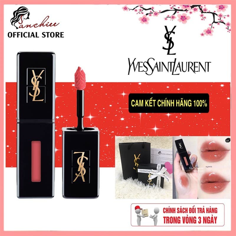 [́ ̃] Son kem cao cấp YSL Vinyl Cream Lip Stain. full version cho chị em