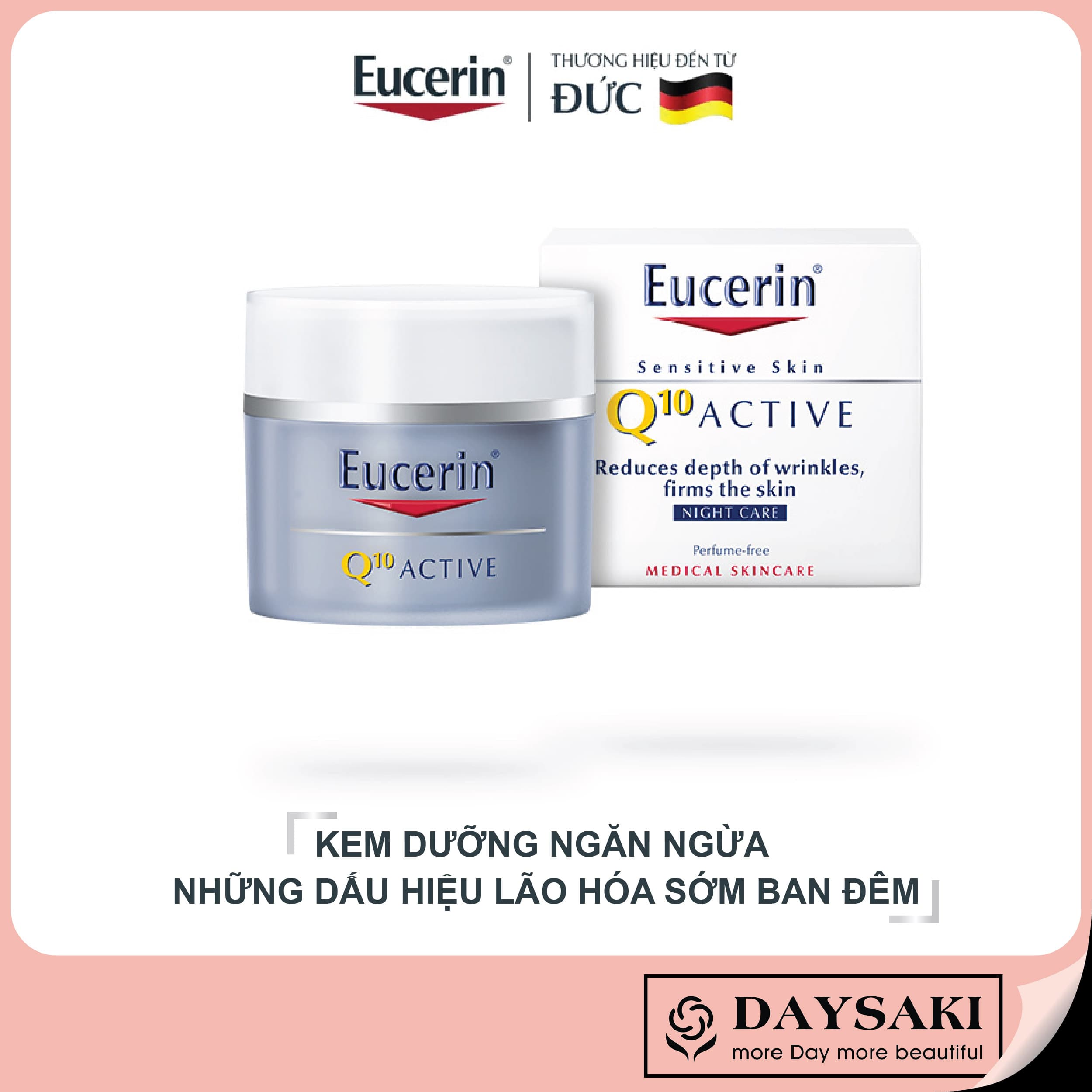 [HCM]Eucerin Kem Dưỡng Ngăn Ngừa Những Dấu Hiệu Lão Hóa Sớm Ban Đêm Q10 Active Night Cream 50ml