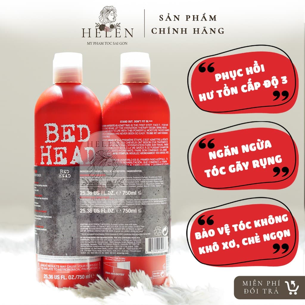 Cặp dầu gội và xả TIGI Beb head phục hồi tóc hư tổn