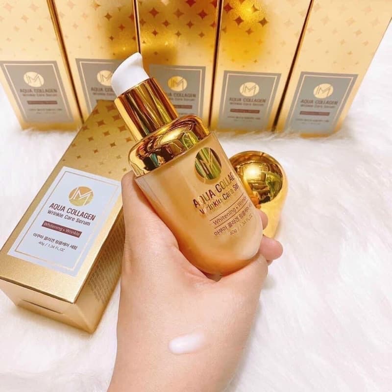 [CHÍNH HÃNG]  Serum Trắng Da Collagen Tươi Thủy Phân JM Aqua Collagen Wrinkle Care Serum 40g Hàn Quốc