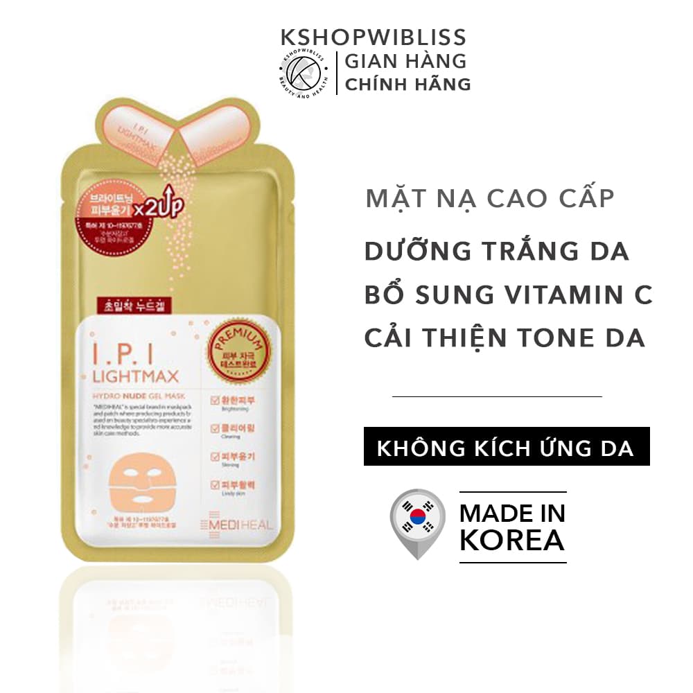 Mặt nạ dưỡng trắng da cao cấp Mediheal I.P.I Lightmax Hydro Nude Gel Mask 30g