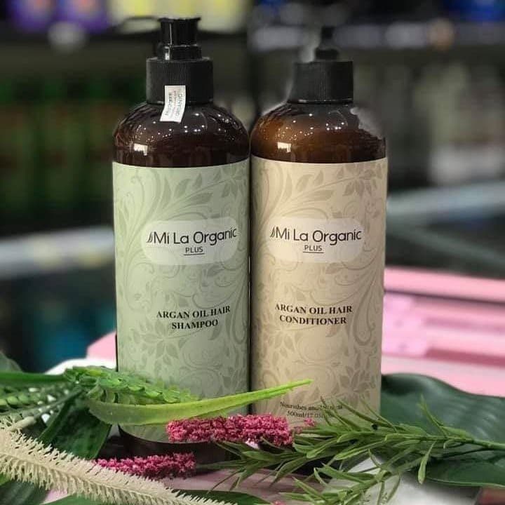 Cặp dầu gội xả dưỡng sinh siêu mềm mượt MILA ORGANIC 800ml x2