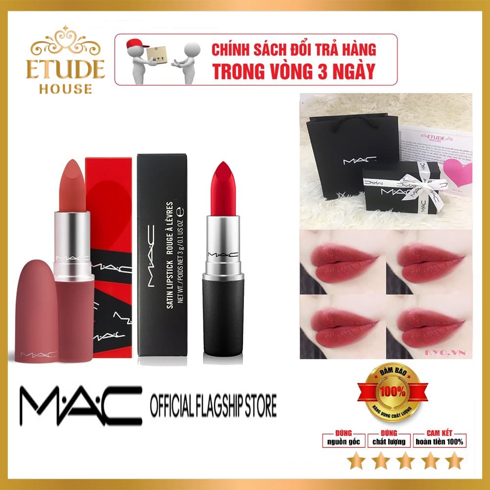 [Chính Hãng] Son môi lì MAC Powder Kiss Lipstick 3g [Phiên bản giới hạn] hót 2021