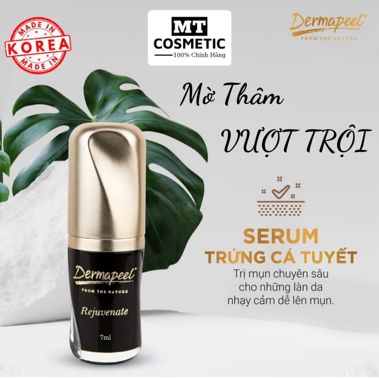Huyết Thanh Trứng Cá Tuyết Serum Dermapeel+ - Đặc Trị Mụn - Tái Tạo Mô Da - Kiểm Soát Nhờn - Se Khít Lỗ Chân Lông - Chống Lão Hóa - 7ml Hàn Quốc