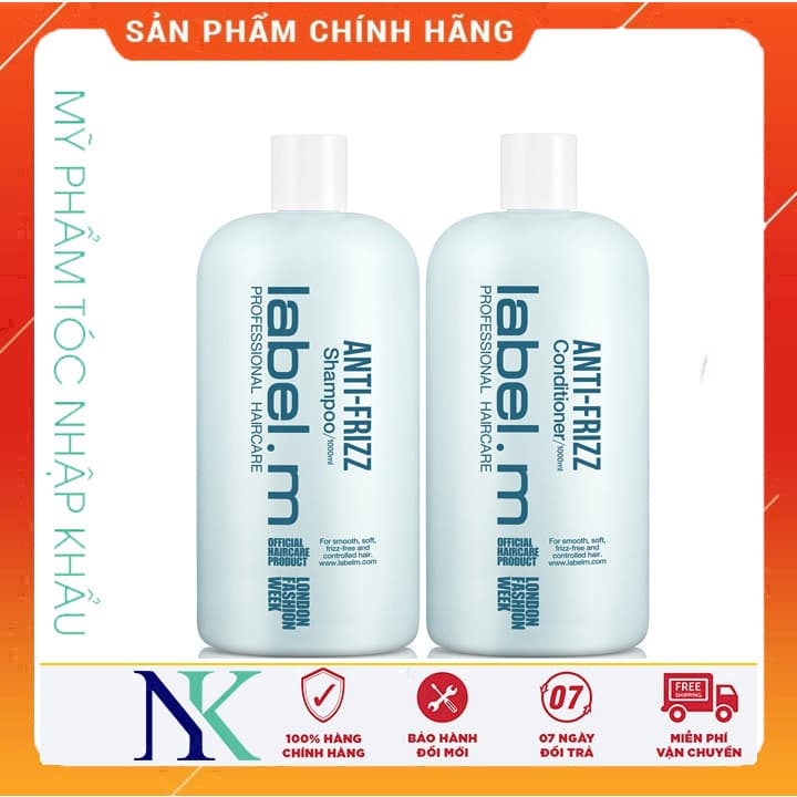 [HCM]Dầu Gội Xã Dưỡng Ẩm & Giúp Tóc Mềm Mượt Label.M Anti Frizz 1000Ml