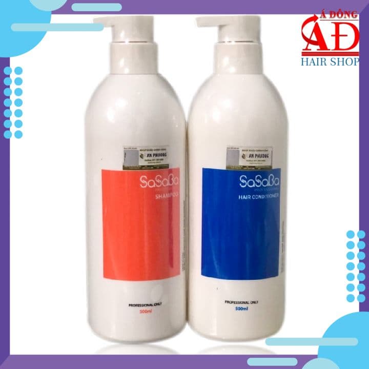 DẦU GỘI XẢ HOÀN HÌNH SASABA 500ML*2 PHỤC HỒI SIÊU MƯỢT TÓC MẪU MỚI CHAI TRÒN 2019