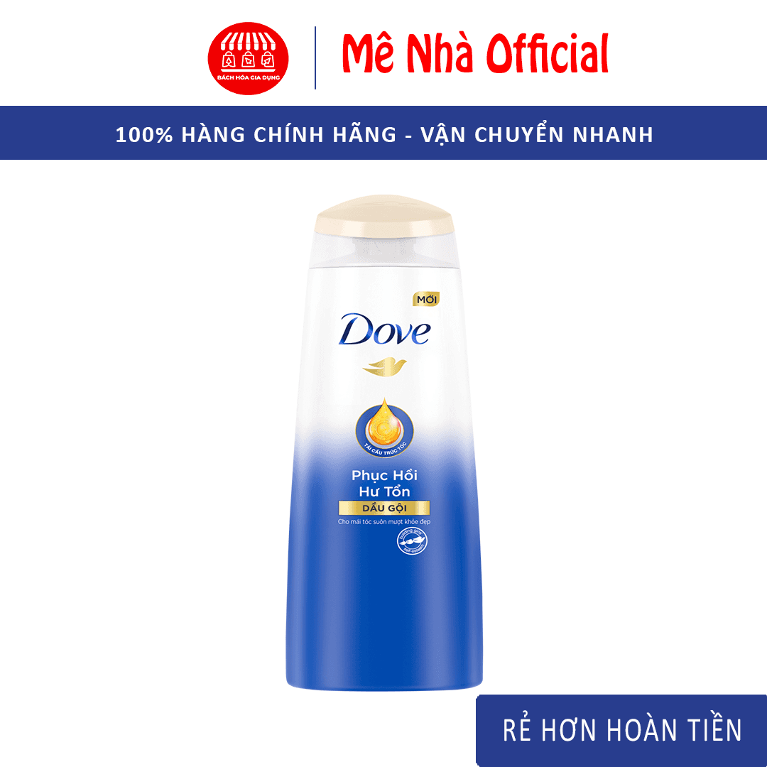 Dầu Gội Dove Giúp Phục Hồi Hư Tổn Ngăn Gãy Rụng Tóc Dưỡng Tóc Bồng Bềnh chắc khỏe 140g (137ml)