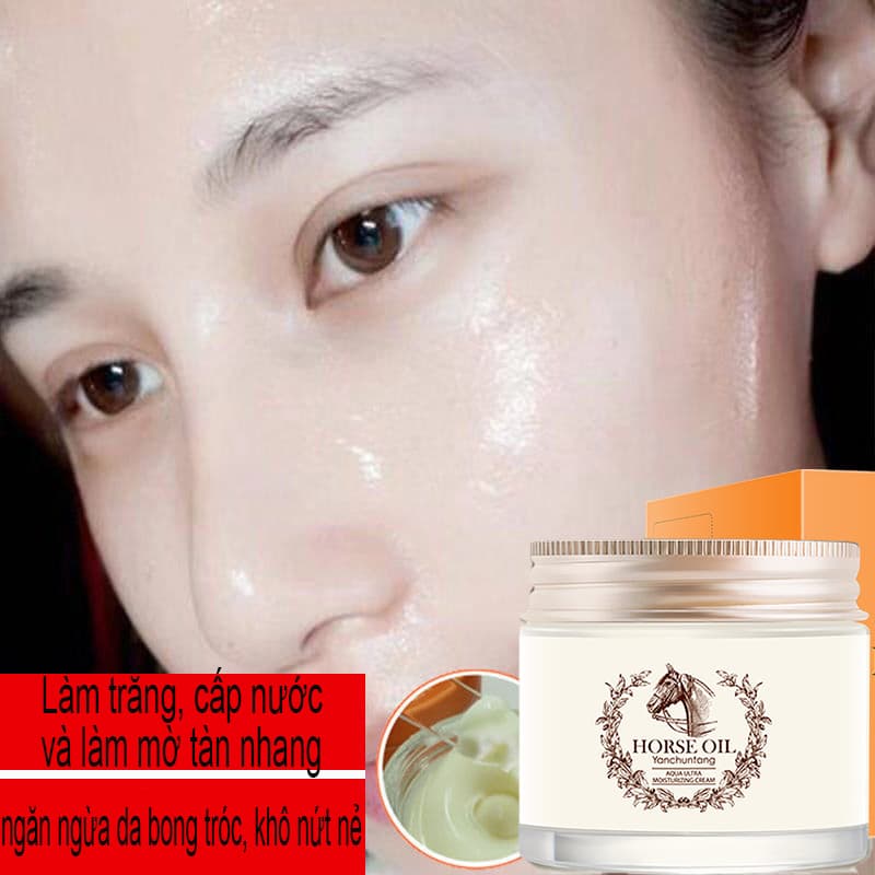 Kem mỡ ngựa dưỡng trắng da se khít lỗ chân lông  đa công dụng dưỡng datrắng da dưỡng ẩmtrị mụn làm mờ vết chân chim ngăn ngừa lão hóa cho da dầu và mọi loại da thay thế toner kem dưỡng da.