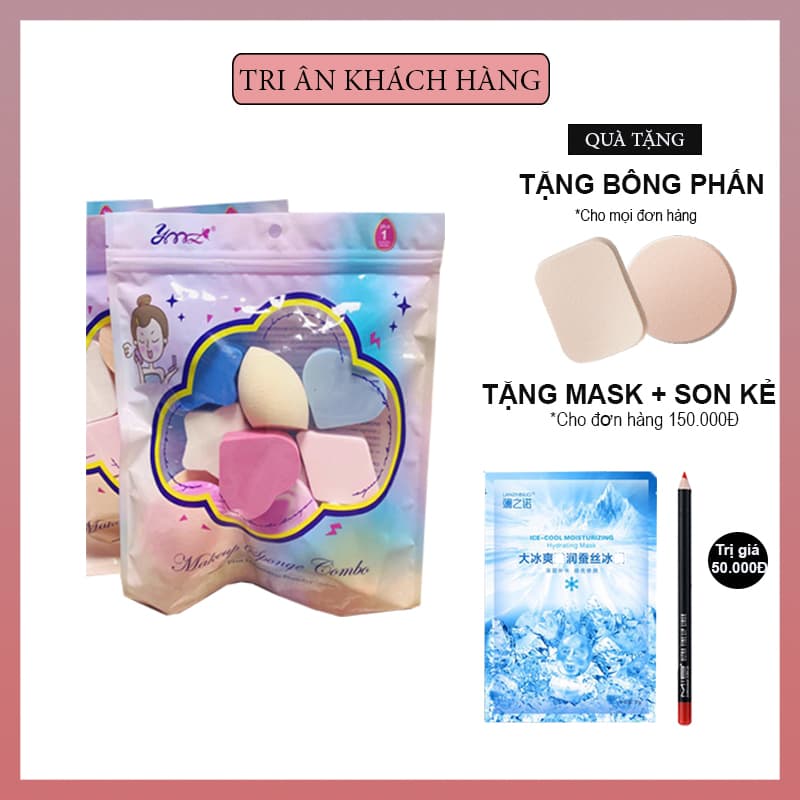 Bông mút trang điểm mềm mịn dễ sử dụng 1 gói 15 bông (màu ngẫu nhiên).(FREESHIP TOÀN QUỐC)(HÀNG CHÍNH HÃNG)