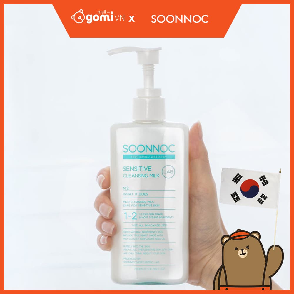 [HCM]Sữa Tẩy Trang Cho Da Nhạy Cảm Soonnoc Sensitive Cleansing Milk GomiMall