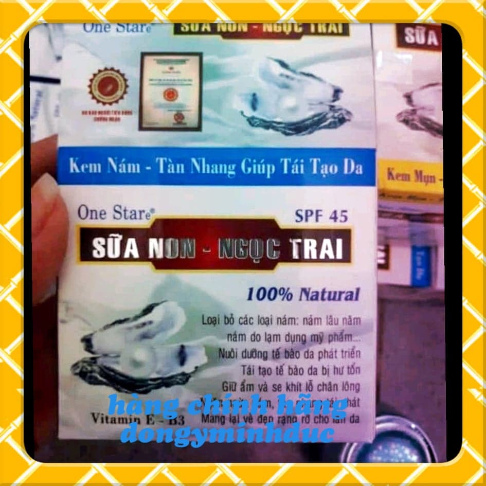 Kem Dưỡng Trắng Da Sữa Non Ngọc Trai ONE STAR  Giúp Da Trắng Nõn Ngừa Nám Sạm Tàn Nhang Tái Tạo Da - Hiệu Quả Sau 7 ngày [ Mẫu Mới Chính Hãng ] - 20 Gram
