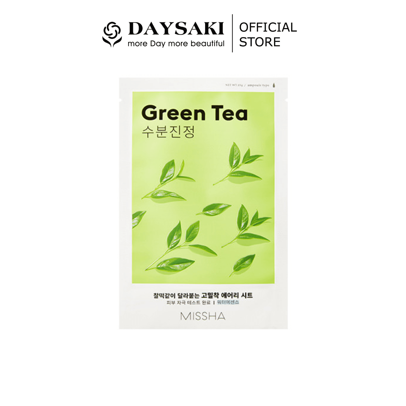 [HCM]Missha Mặt Nạ Dưỡng Da Chiết Xuất Trà Xanh Airy Fit Sheet Mask Greentea (19g)