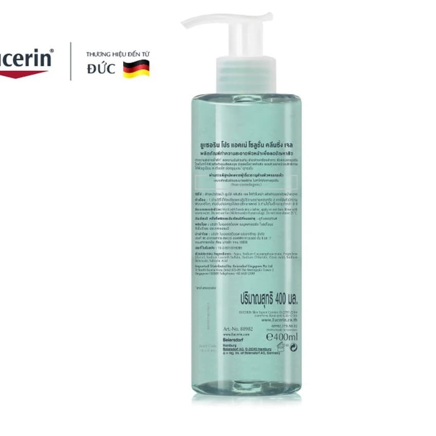 Gel rửa mặt cho da dầu mụn Eucerin ProAcne cleansing gel 400ml