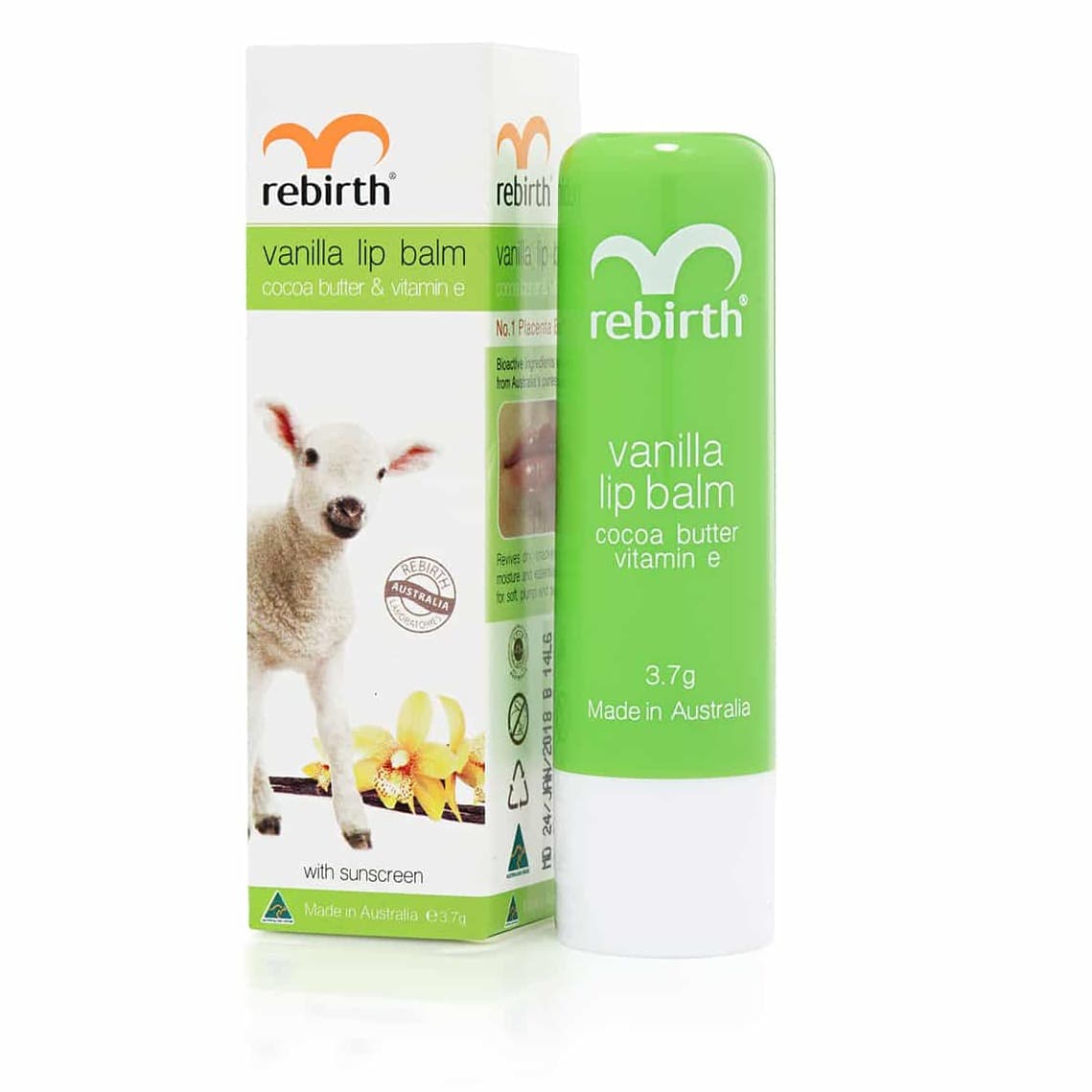 Thanh lý - Son dưỡng môi Rebirth Vanilla Lip Balm 3.7g (HSD: 11-2021)
