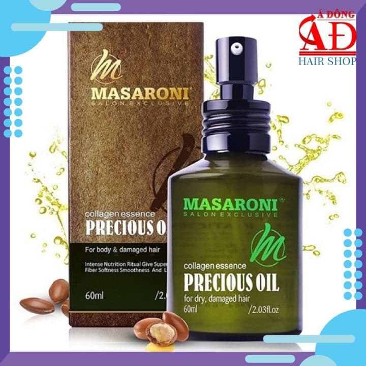 [Chính hãng] Tinh dầu Argan dưỡng tóc Masaroni Collagen Essence Precious Oil 60ml