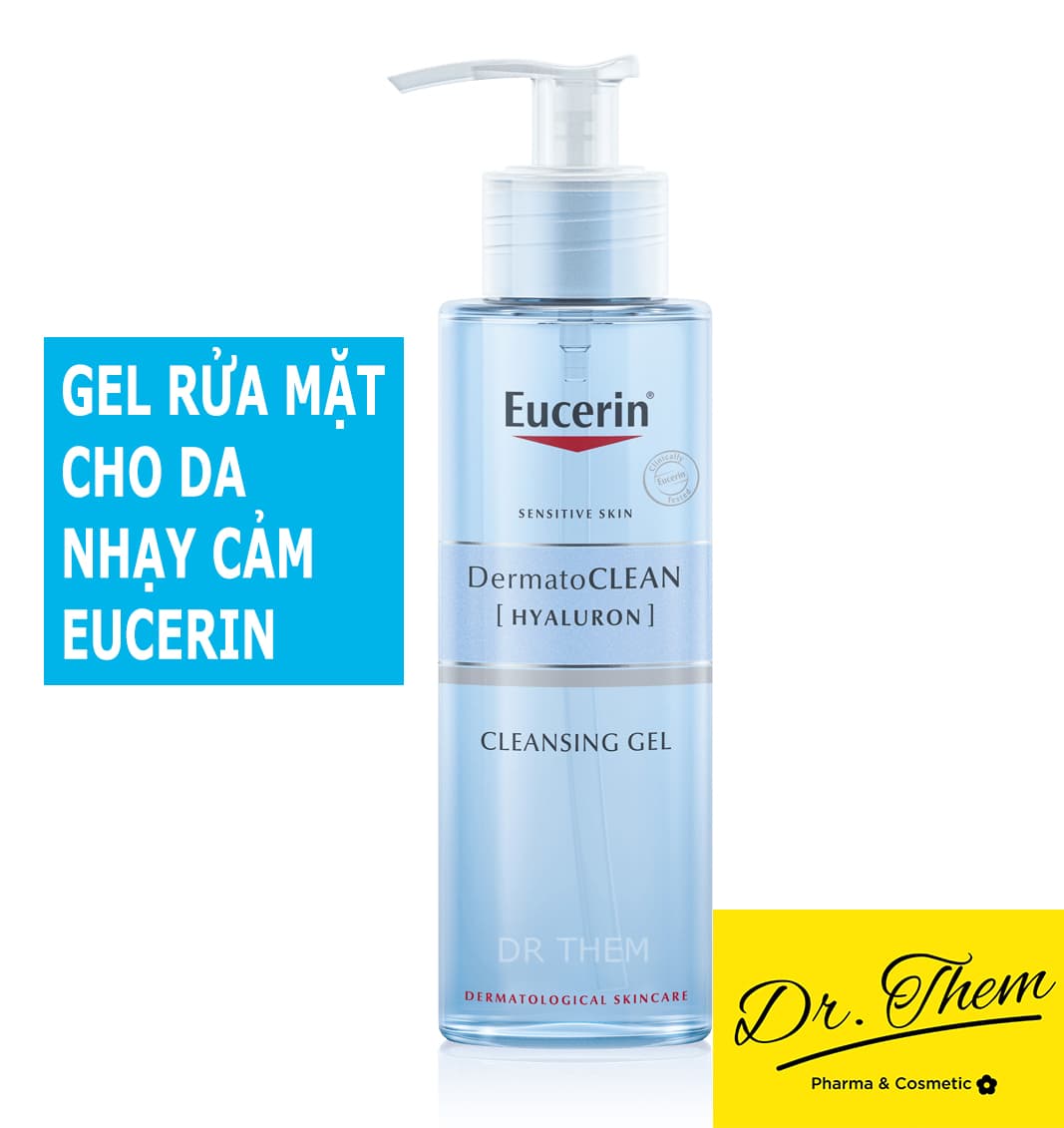 Sữa Rửa Mặt Eucerin cho Da Nhạy Cảm Eucerin DermatoCLEAN [HYALURON] Cleansing Gel 200ml - Refreshing