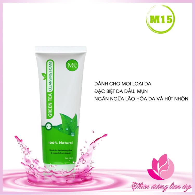 [HCM]Sữa rửa mặt trà xanh M15 MK - 100ml
